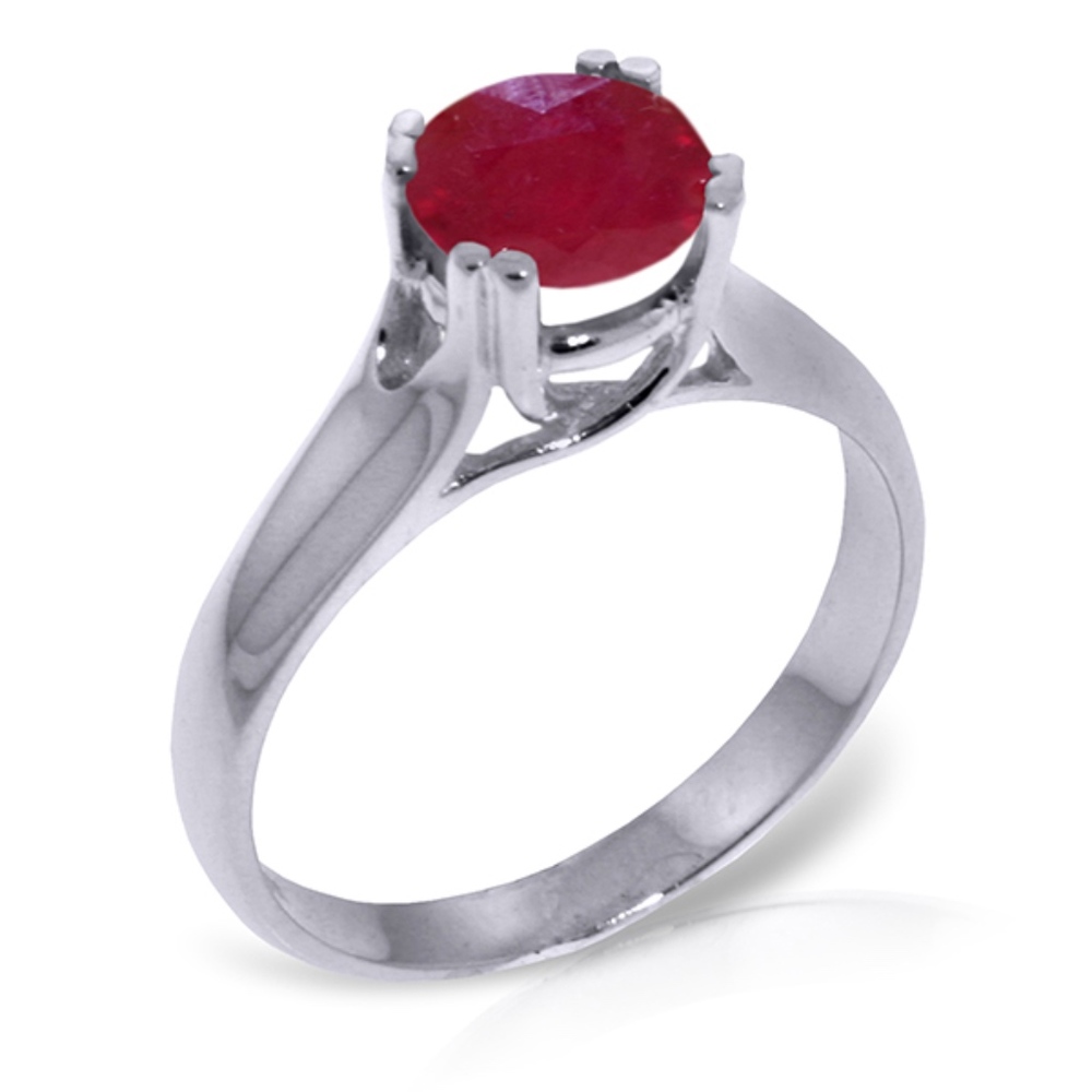 SOLID GOLD SOLITAIRE RING WITH NATURAL RUBY - Picture 3 of 5